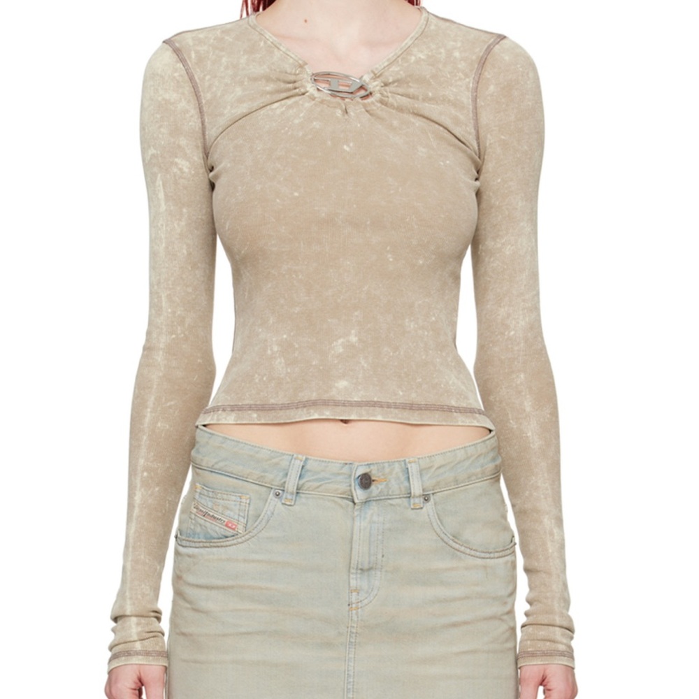 DIESEL LONG SLEEVED LOGO EMBLEM TOP